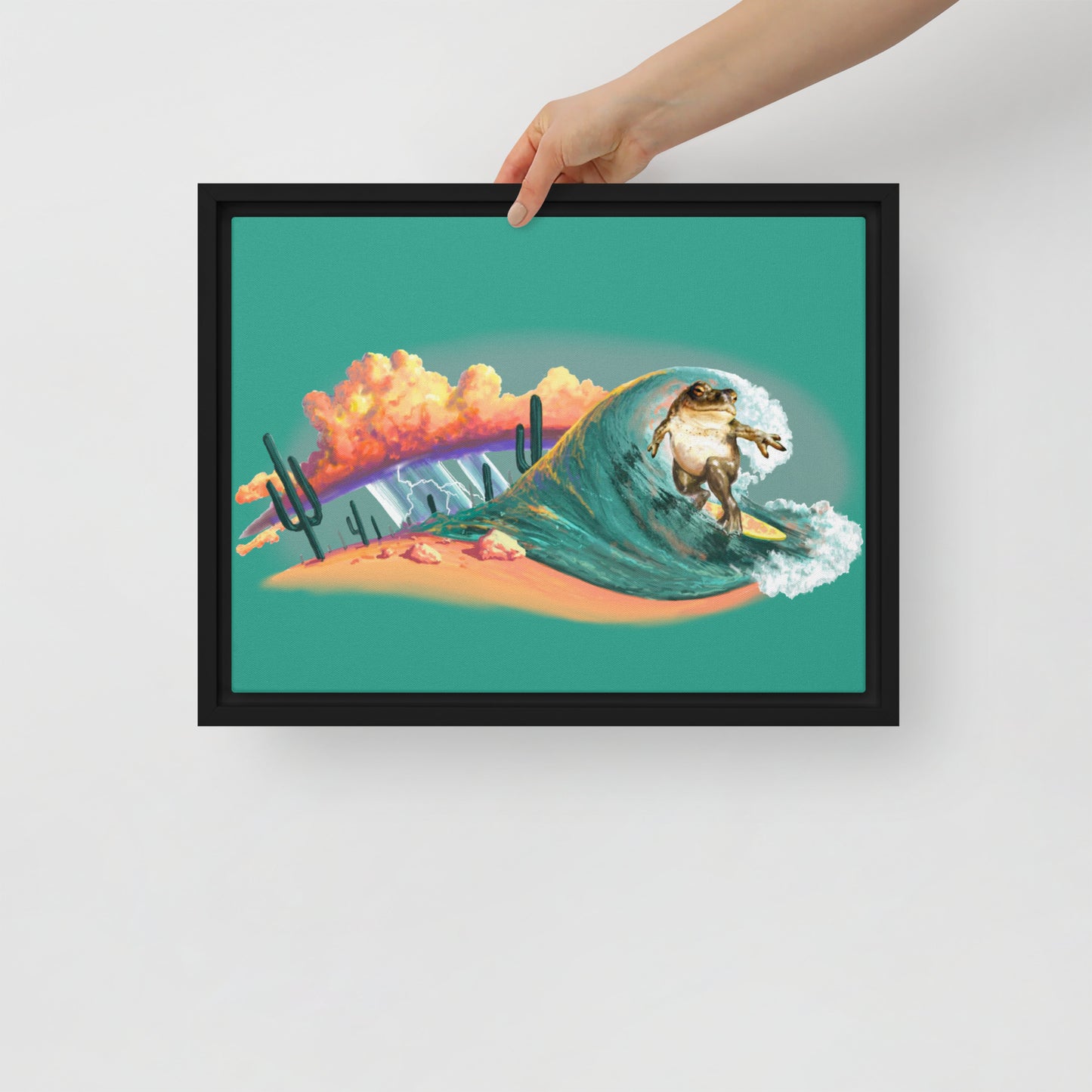 Surfer Dude Mural by Joe Pagac | Framed Canvas