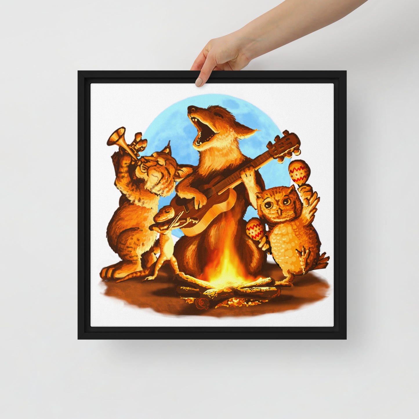 Campfire Mural by Joe Pagac | Framed Canvas Print