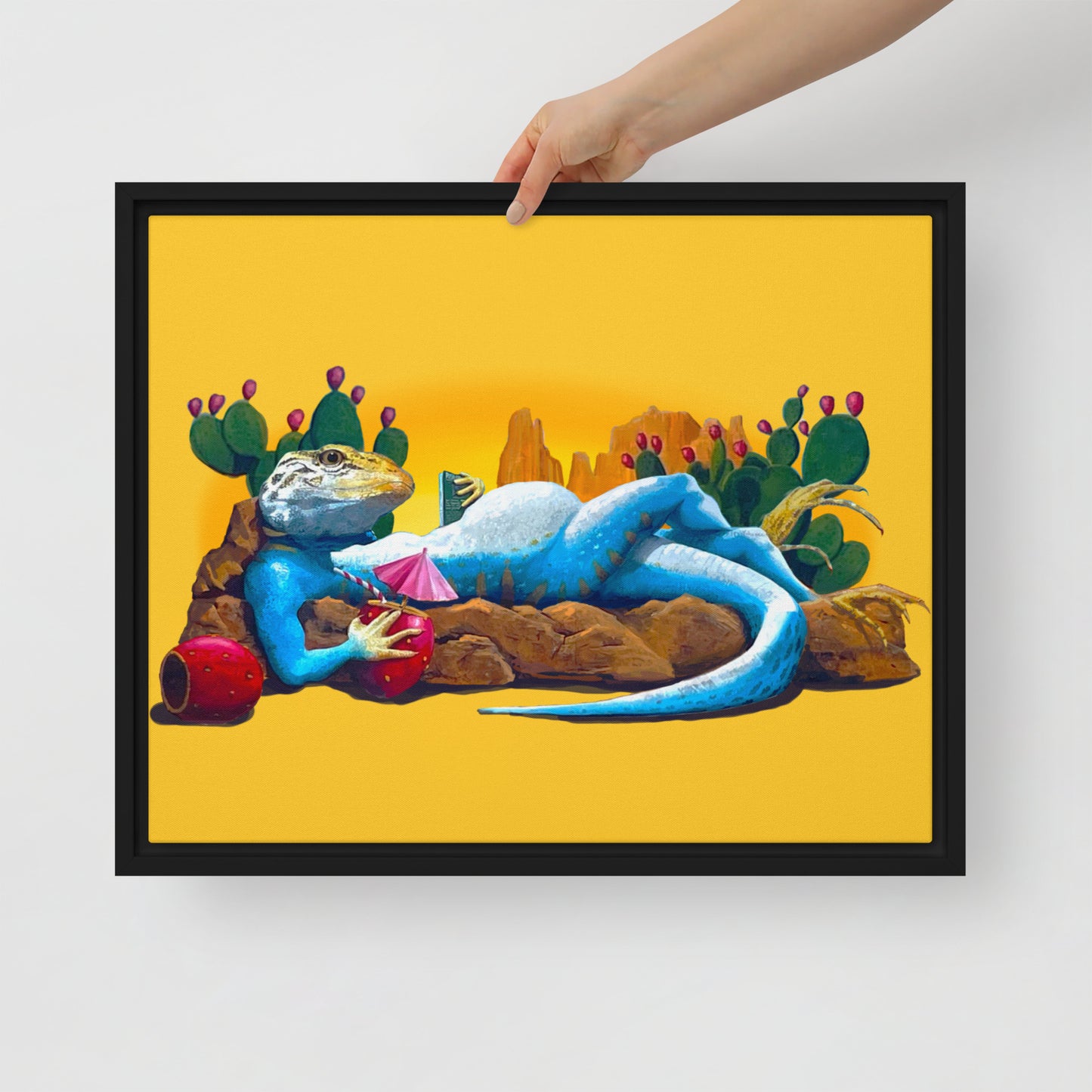 Loungin' Lizard Mural by Joe Pagac | Framed canvas