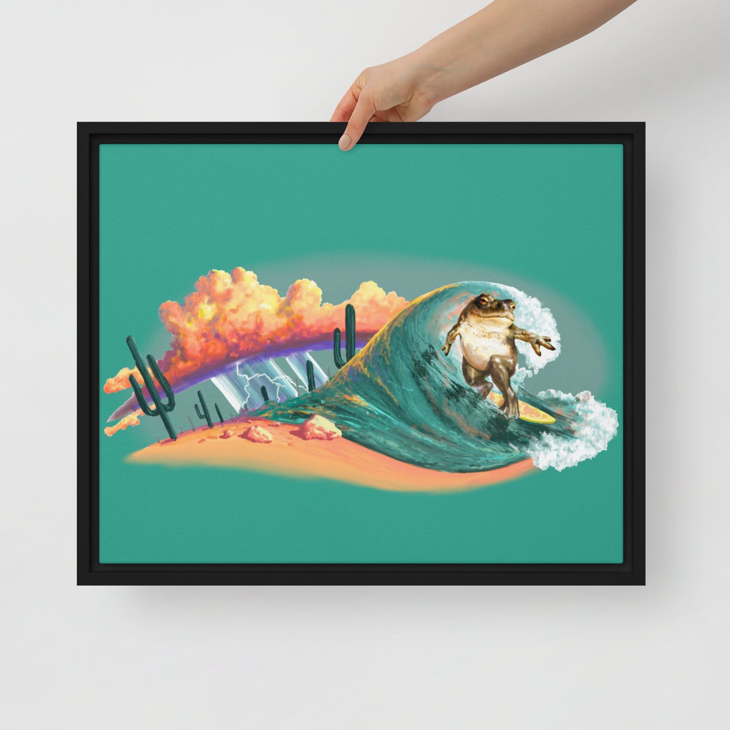 Surfer Dude Mural by Joe Pagac | Framed Canvas