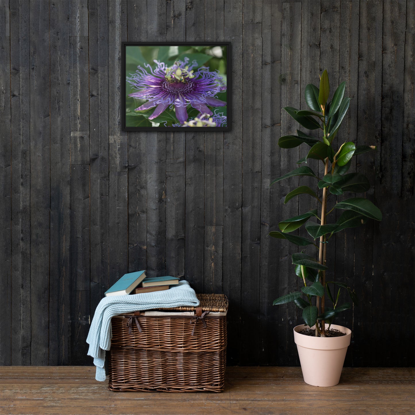 Purple Passion Flower by Leslie Leathers Photography | Framed canvas