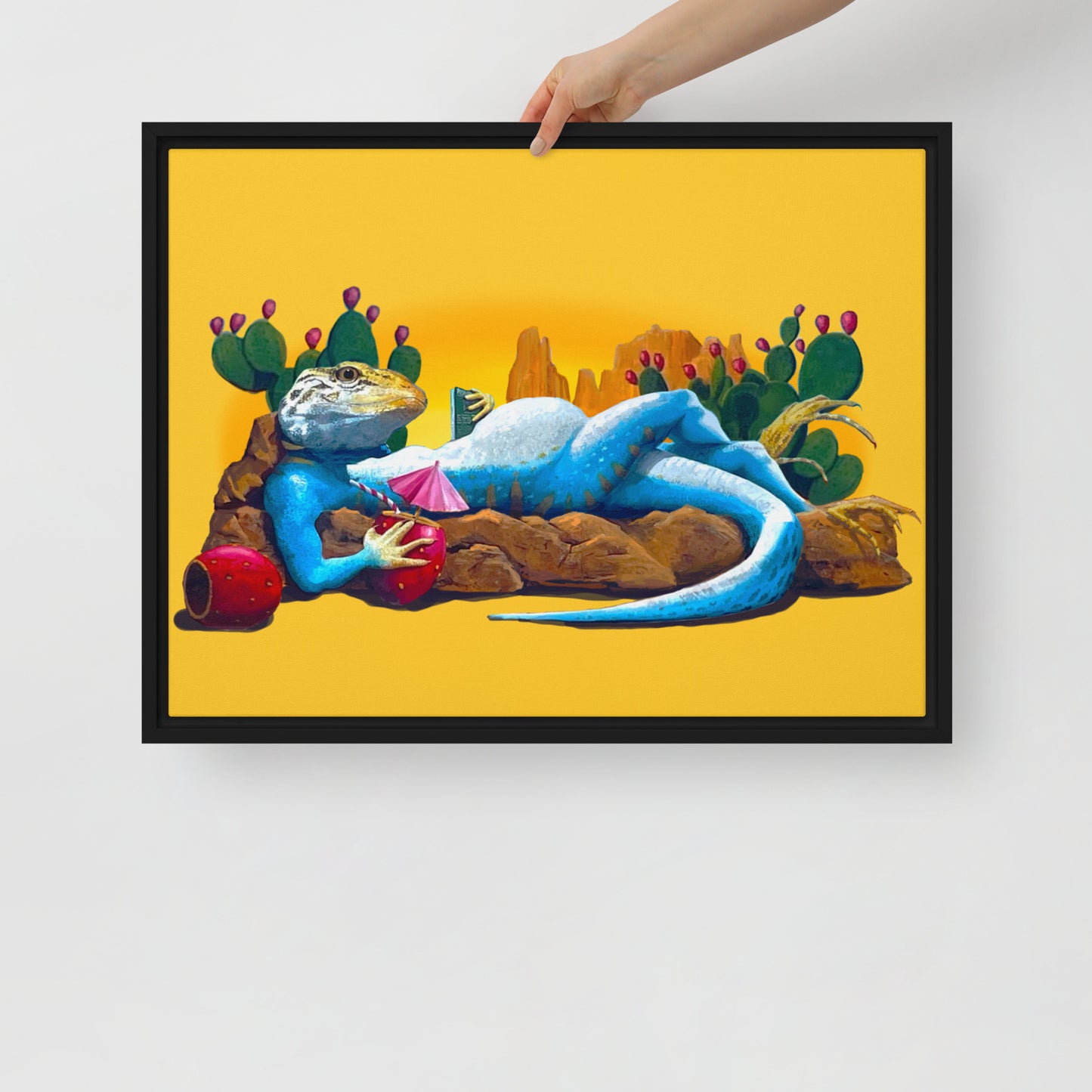 Loungin' Lizard Mural by Joe Pagac | Framed canvas