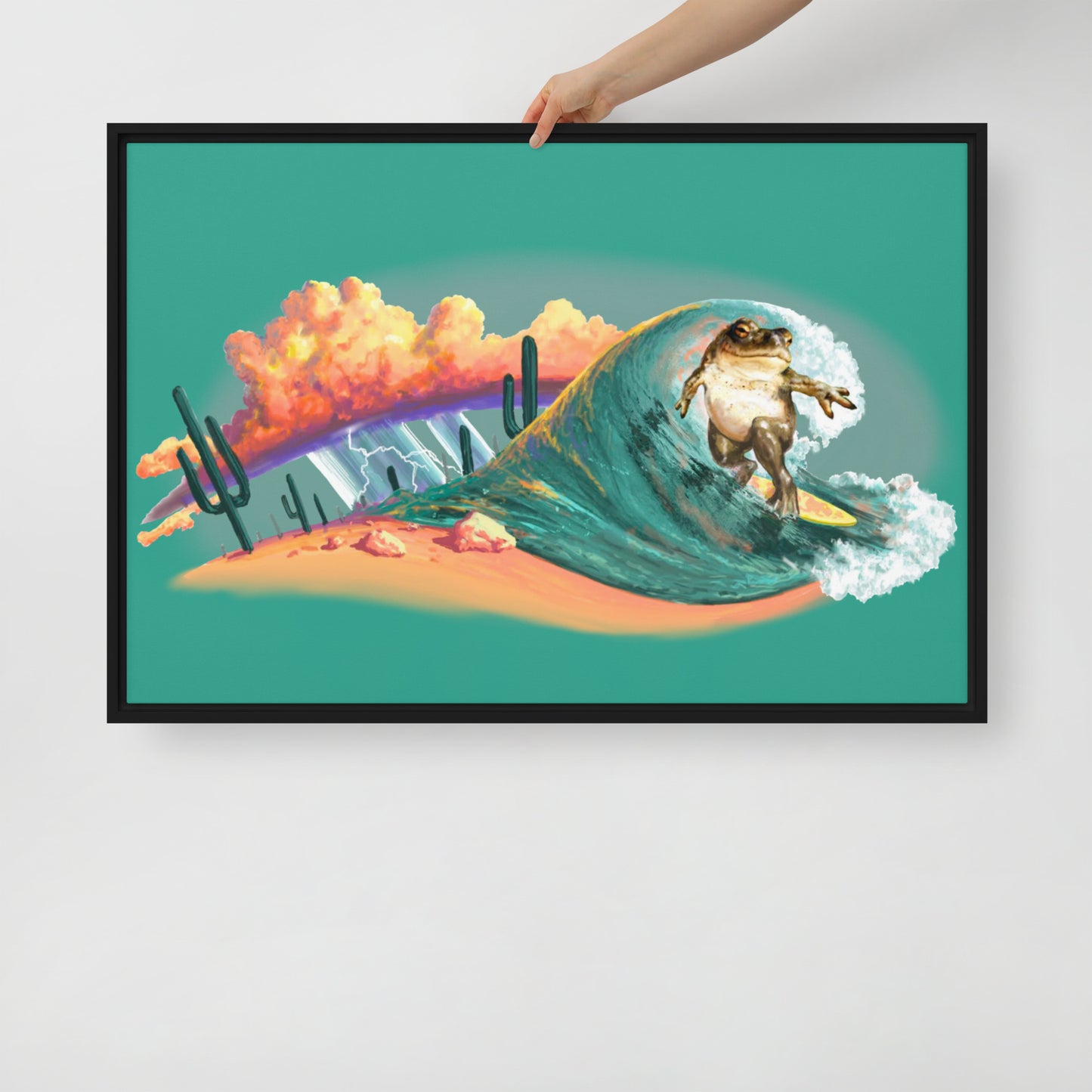 Surfer Dude Mural by Joe Pagac | Framed Canvas