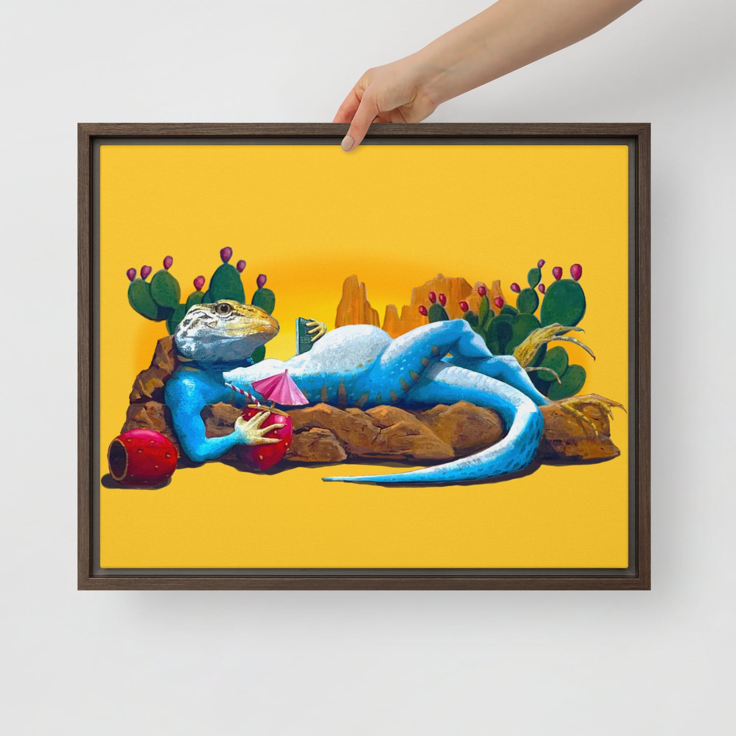 Loungin' Lizard Mural by Joe Pagac | Framed canvas