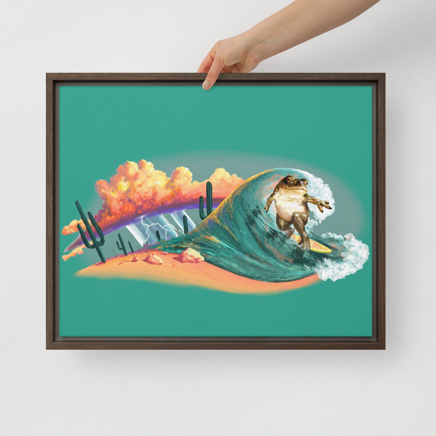 Surfer Dude Mural by Joe Pagac | Framed Canvas