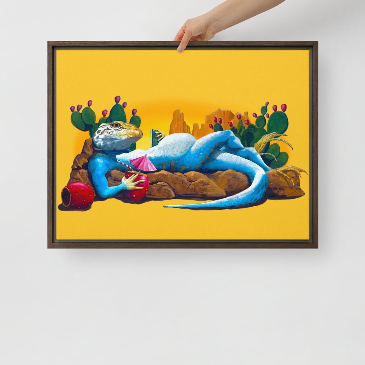 Loungin' Lizard Mural by Joe Pagac | Framed canvas