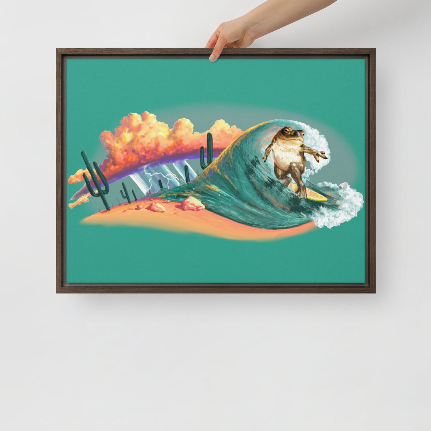 Surfer Dude Mural by Joe Pagac | Framed Canvas