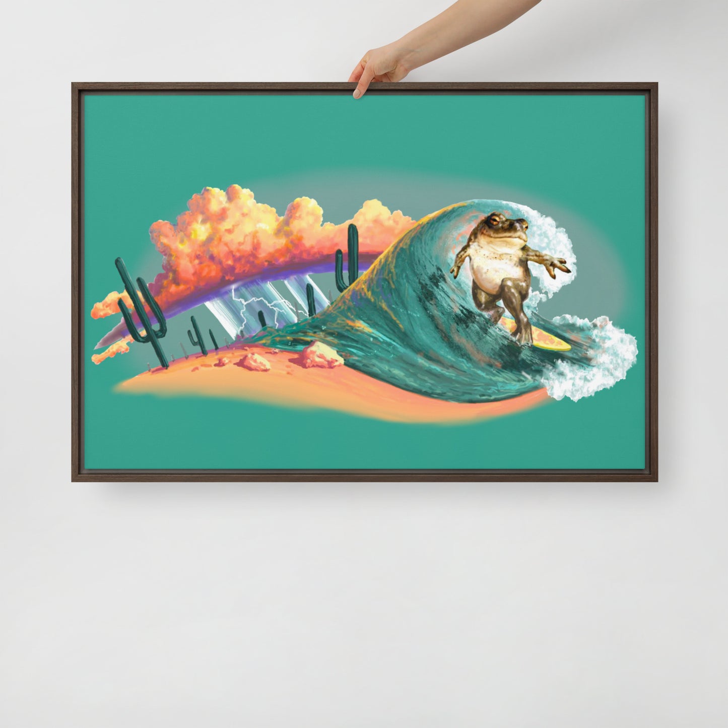 Surfer Dude Mural by Joe Pagac | Framed Canvas