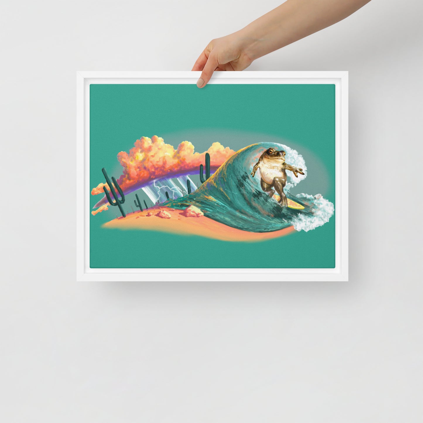 Surfer Dude Mural by Joe Pagac | Framed Canvas