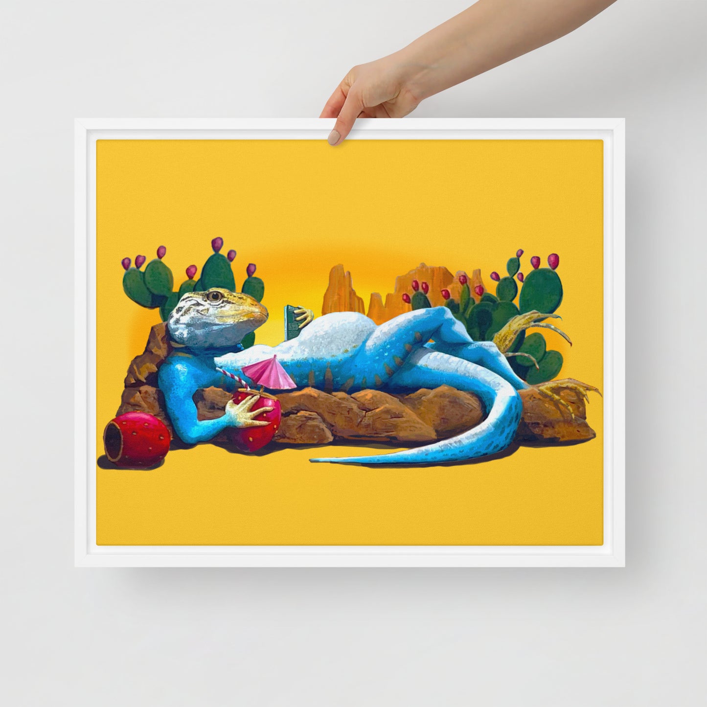 Loungin' Lizard Mural by Joe Pagac | Framed canvas