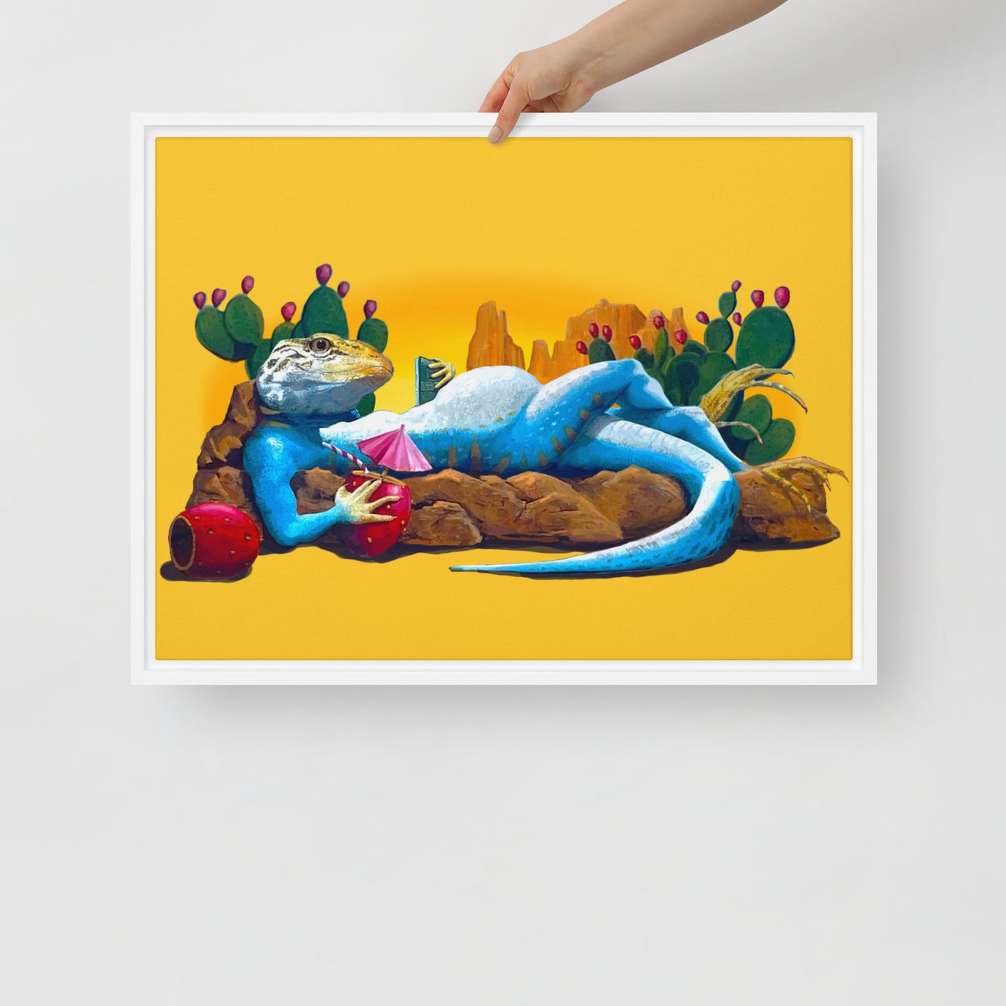 Loungin' Lizard Mural by Joe Pagac | Framed canvas