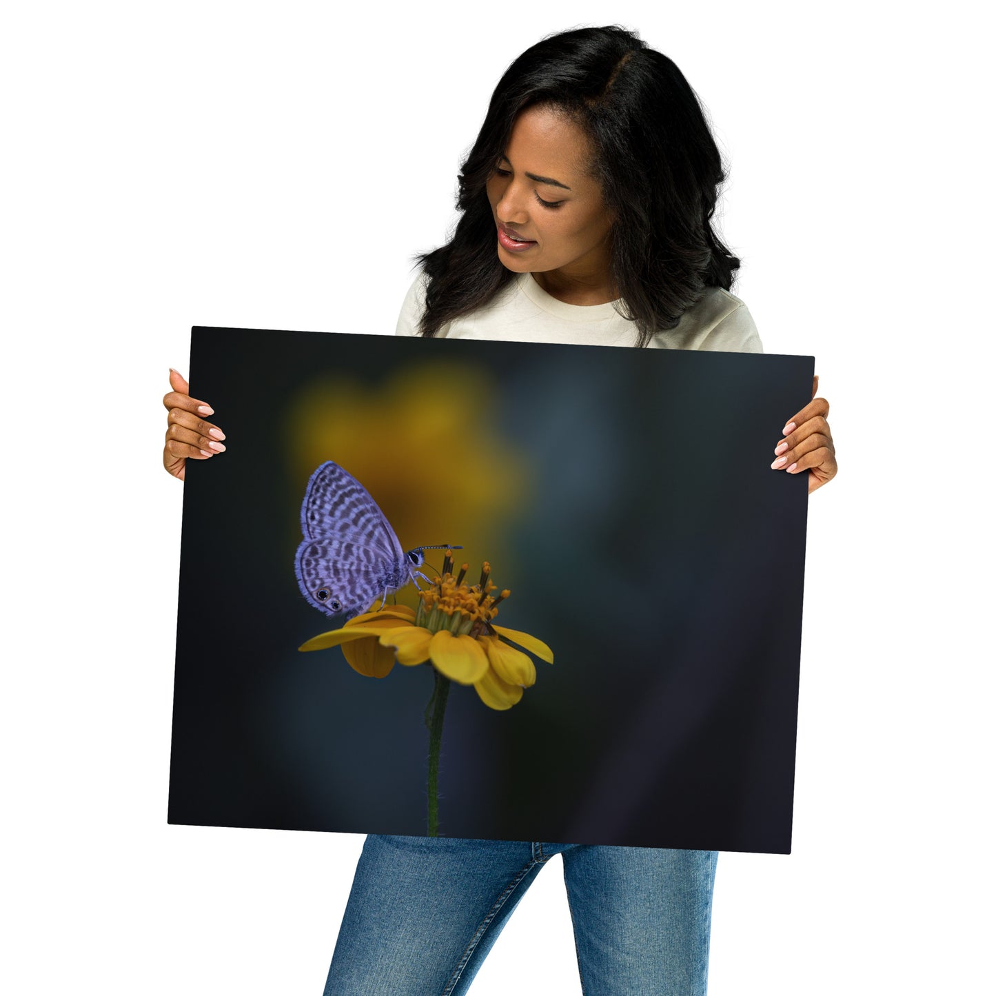 Marine Blue Butterfly by Leslie Leathers Photography | Metal prints