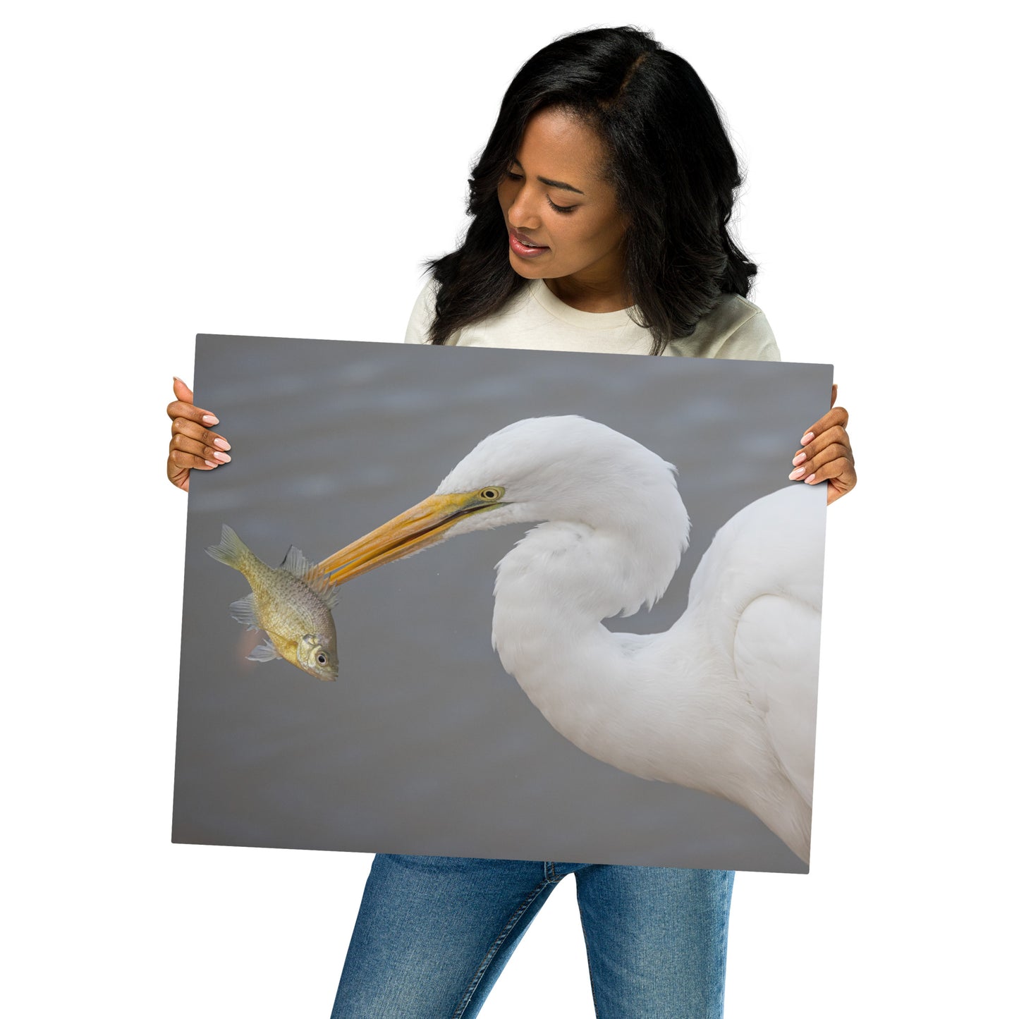 Great White Egret by Leslie Leathers Photography | Metal prints