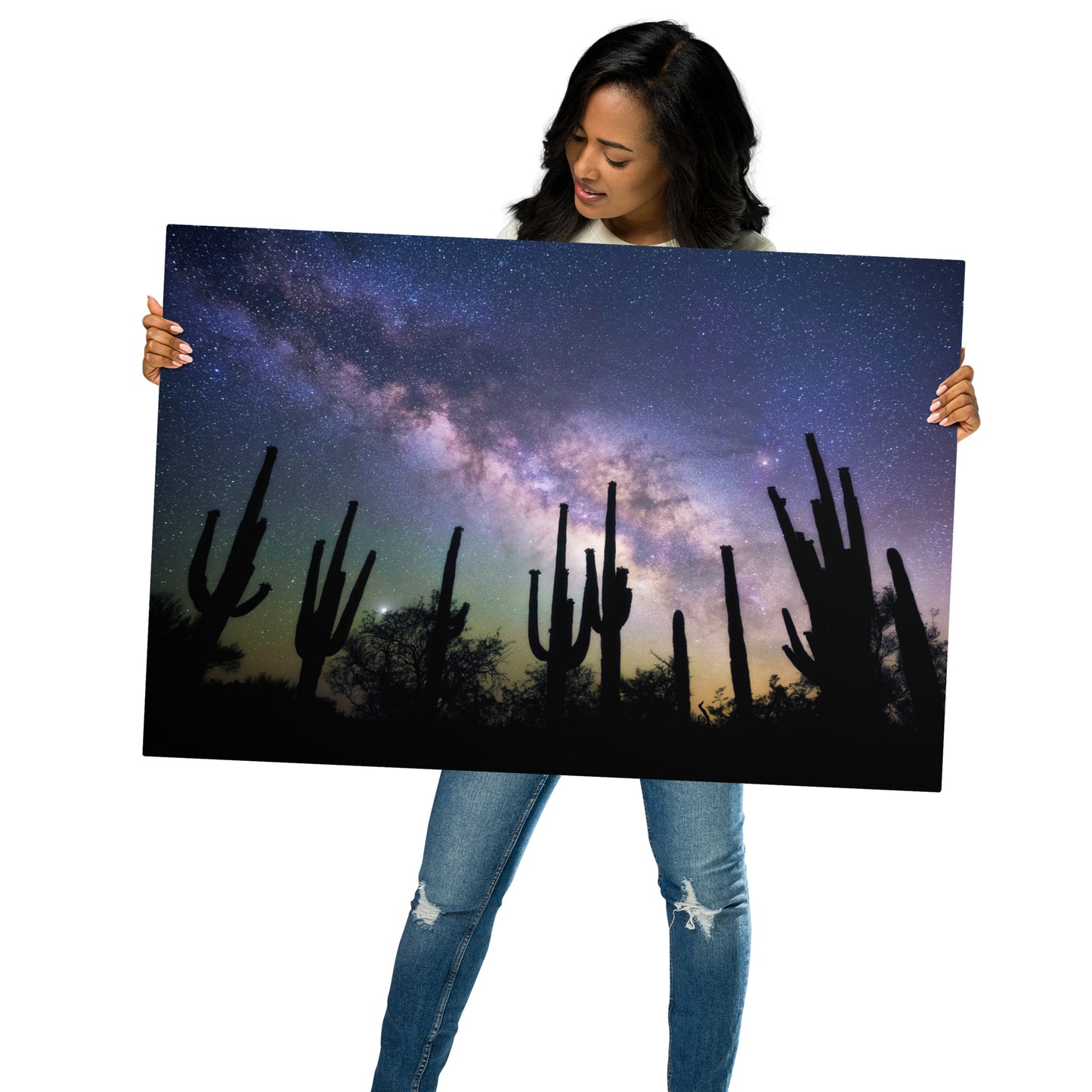 Saguaro Starlight by Sean Parker Photography | Metal prints