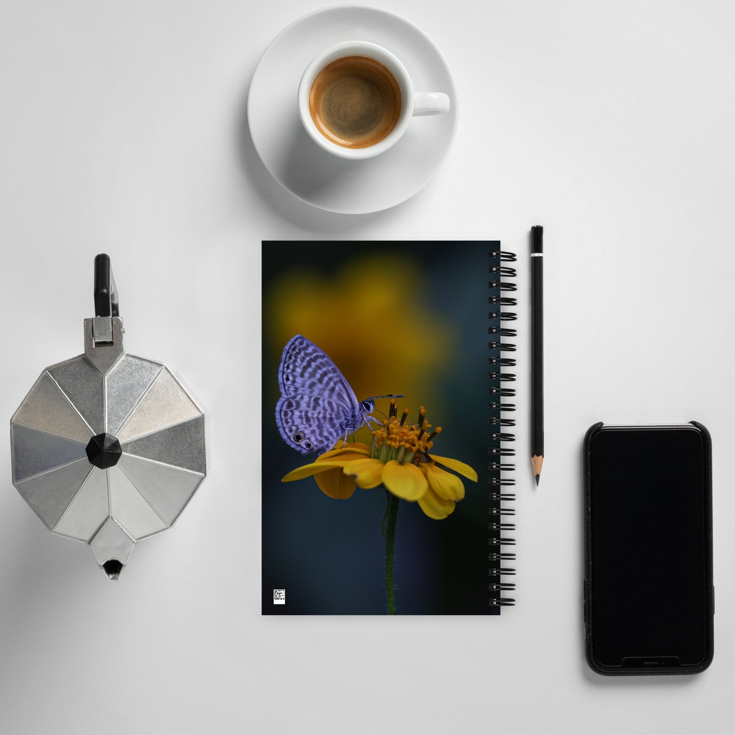 Marine Blue Butterfly by Leslie Leathers Photography | Spiral notebook