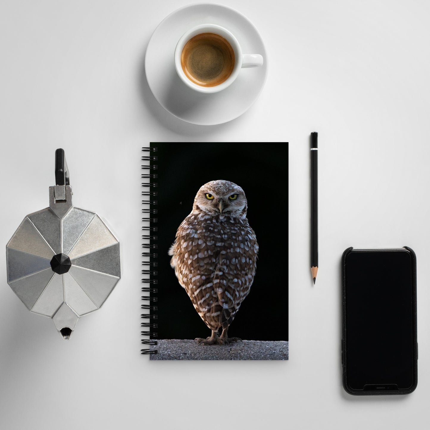 Burrowing Owl by Leslie Leathers Photography | Spiral notebook