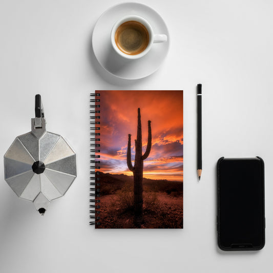 Saguaro Sunset by Sean Parker Photography | Spiral notebook