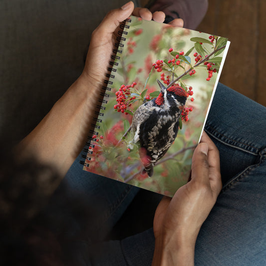 Red Naped Sapsucker by Leslie Leathers Photography | Spiral notebook