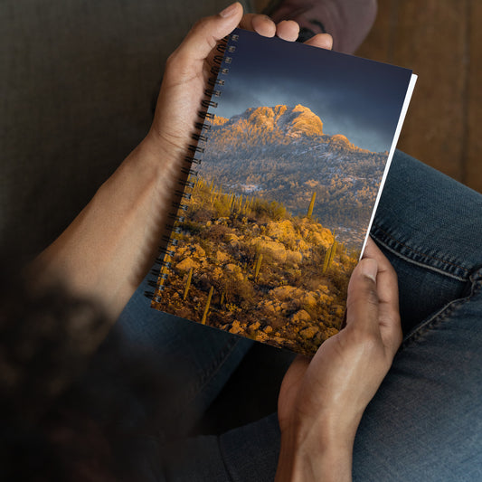 Rincon Mountain Snow by Sean Parker Photography | Spiral notebook