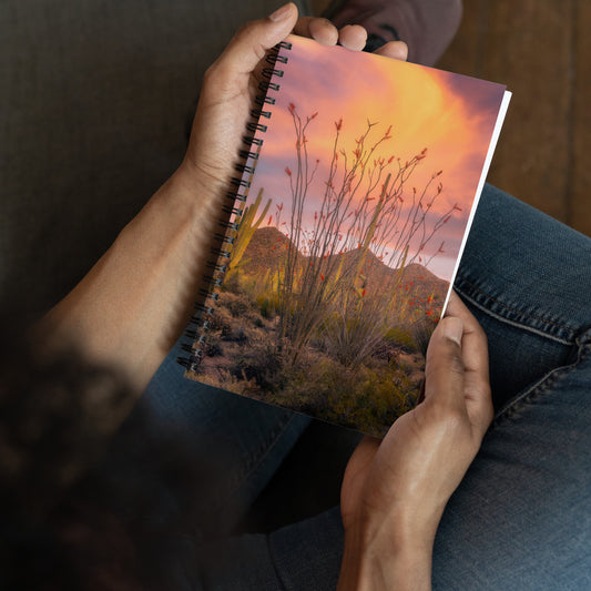 Tucson Mountain Park Sunset by Sean Parker Photography | Spiral notebook