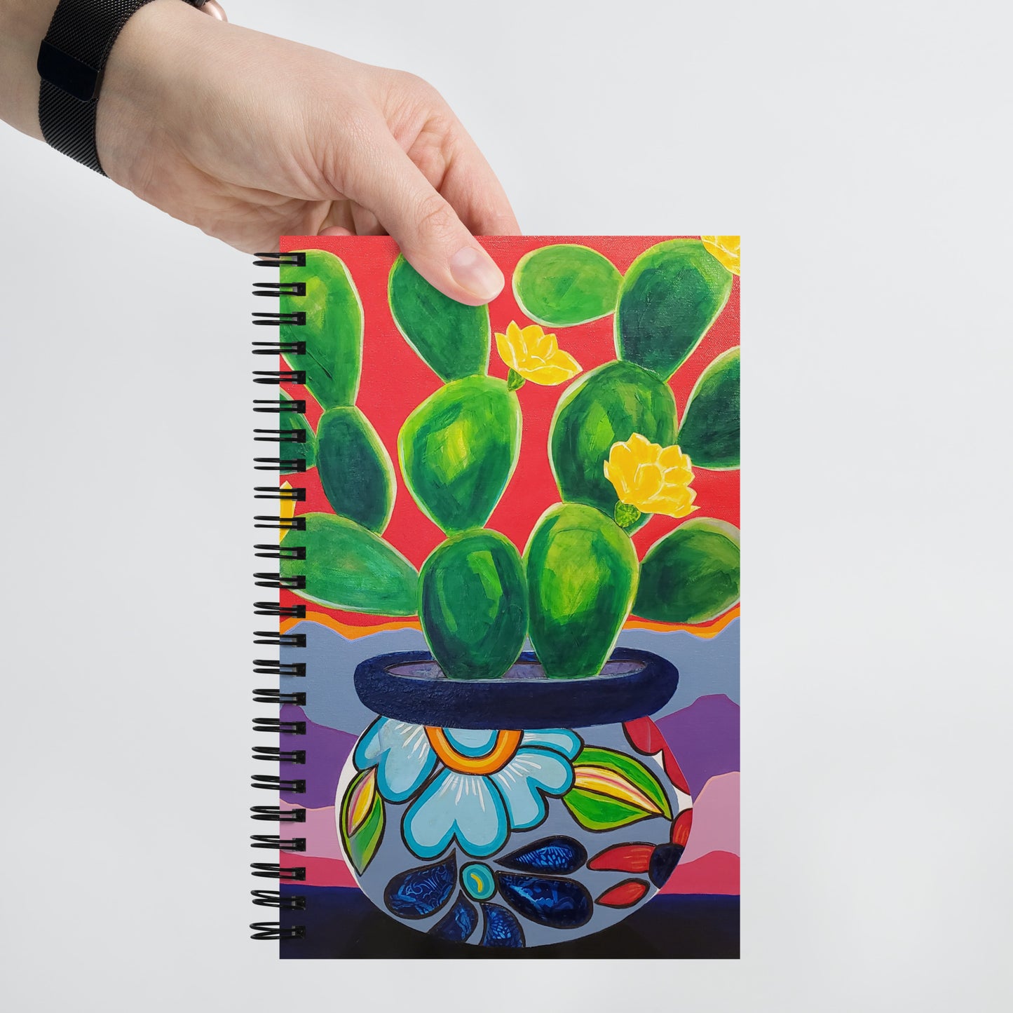 Prickly Pear at Sunrise by Suzanne Villella | Spiral notebook