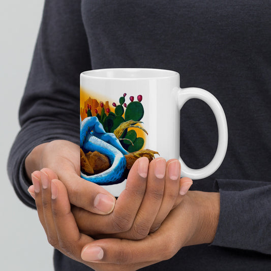 Loungin' Lizard Mural by Joe Pagac | White glossy mug