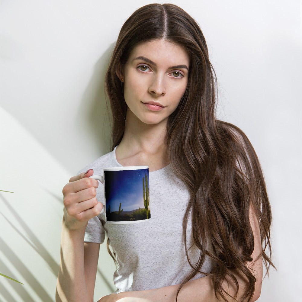 Milkyway Moonrise by Sean Parker Photography | White glossy mug