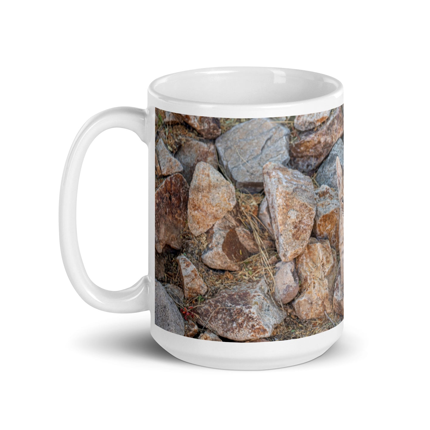 Baby Bobcat by Leslie Leathers Photography | White glossy mug