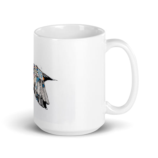 Da Vinci Bird by Amy Bumpus | White glossy mug